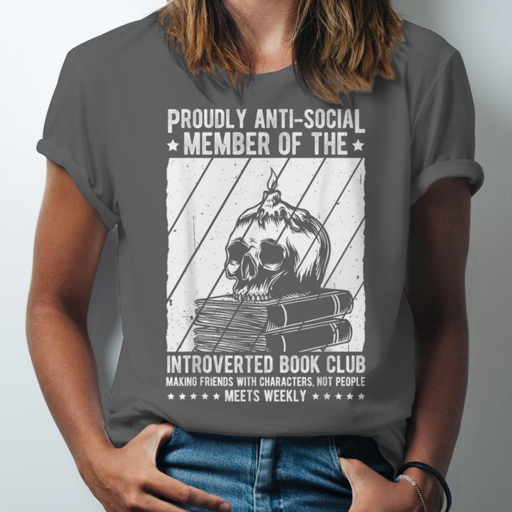 PROUDLY ANTI-SOCIAL MEMBER OF THE Introverted Book Club Unisex Jersey T-Shirt