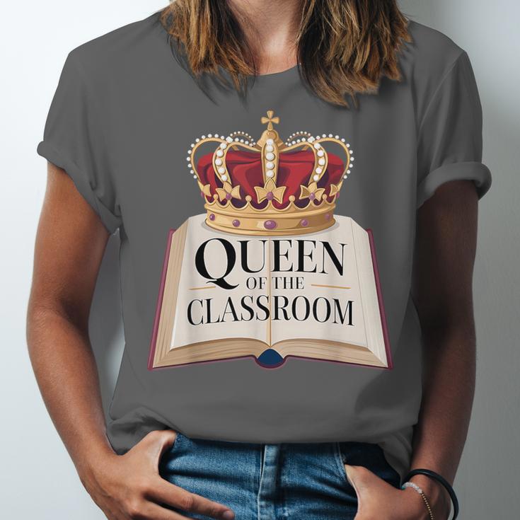 Queen Of The Classroom Appreciation Royal Crown Book Unisex Jersey T-Shirt