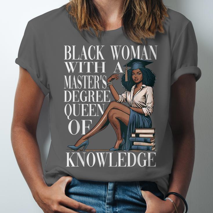 Queen Masters Degree Graduation Educated Melanin Grad Unisex Jersey T-Shirt