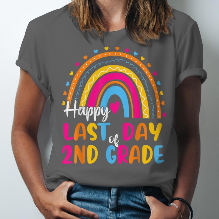 Rainbow Last Day Of 2nd Grade Teacher Student Graduation For Men Women Kids Unisex Jersey T-Shirt