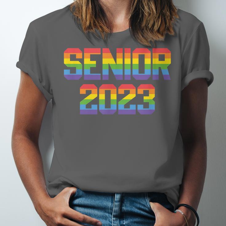 Rainbow LGBT Pride Senior 2023 Graduation Unisex Jersey T-Shirt