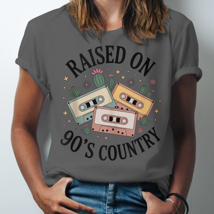 Raised On 90's Country Music Lover Nostalgia Retro Vibe Unisex Jersey T-Shirt