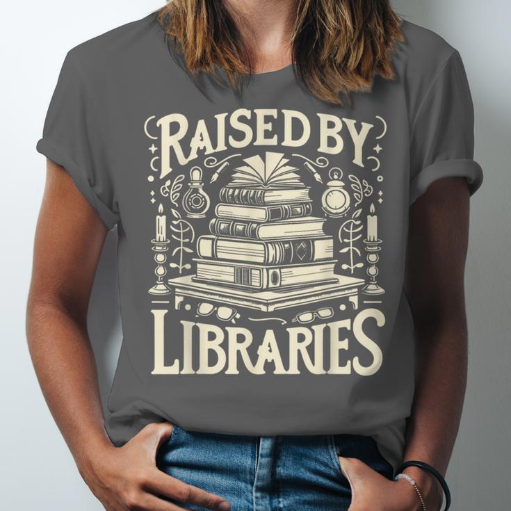 Raised By Libraries Reader Book Bibliophile Unisex Jersey T-Shirt