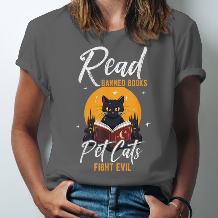 Read Banned Books Pet Cats Fight Evil Read Banned Reader Unisex Jersey T-Shirt Read Banned Books Pet Cats Fight Evil Read Banned Reader Unisex Jersey T-Shirt