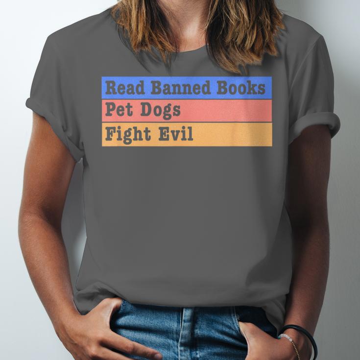 Read Banned Books Pet Dogs Fight Evil Unisex Jersey T-Shirt Read Banned Books Pet Dogs Fight Evil Unisex Jersey T-Shirt