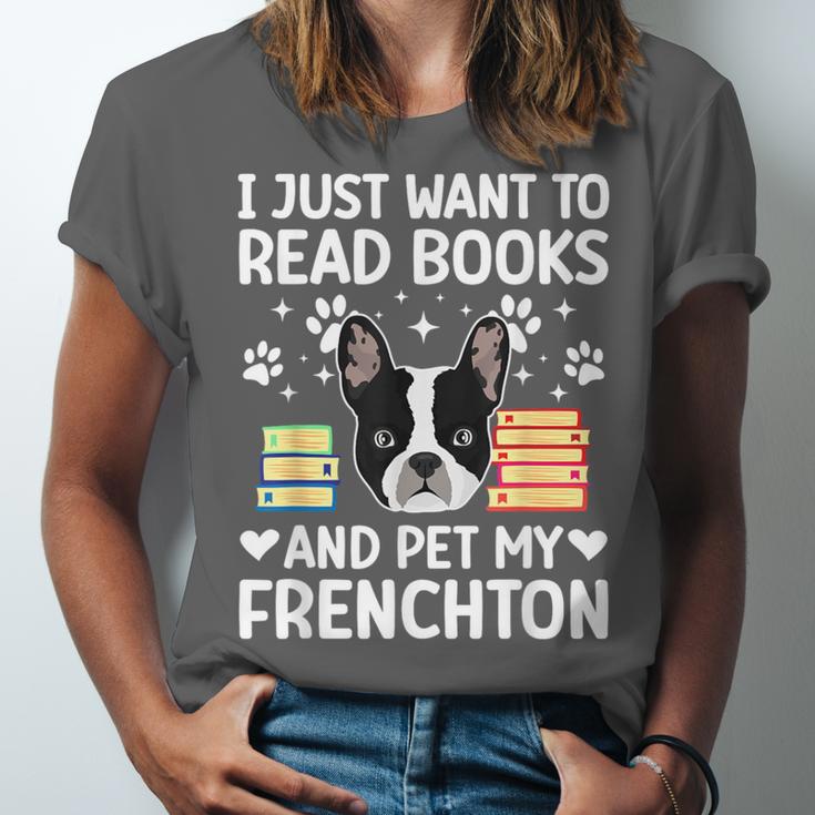Read Books & Pet My Frenchton Owner Frenchton Lover Unisex Jersey T-Shirt