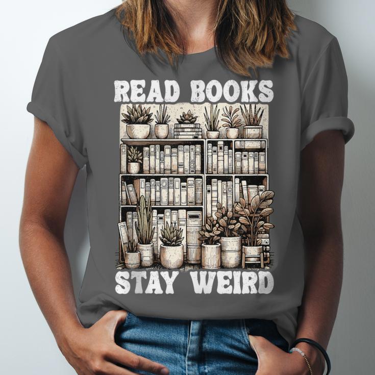 Read Books Stay Weird Introvert Book Lover Book Unisex Jersey T-Shirt