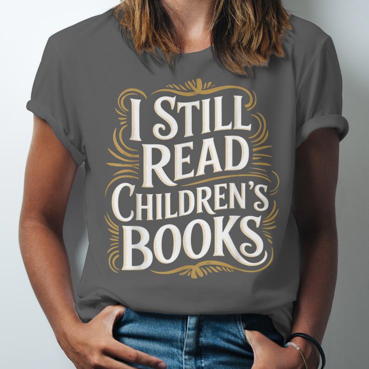 I Still Read Childrens Books First Day Of School Kid Reading Unisex Jersey T-Shirt
