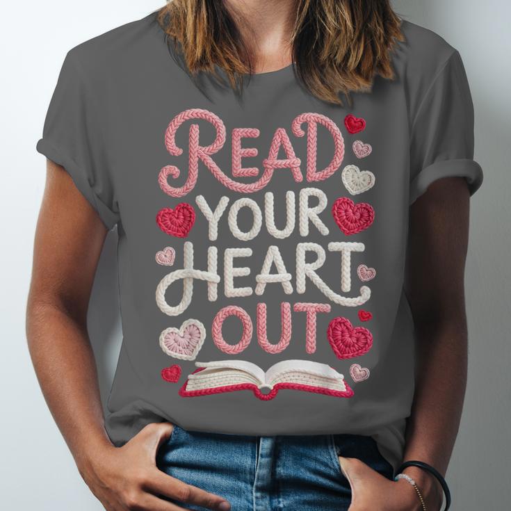 Read Your Cute Heart Out Teacher Librarian Love Reading Book Unisex Jersey T-Shirt