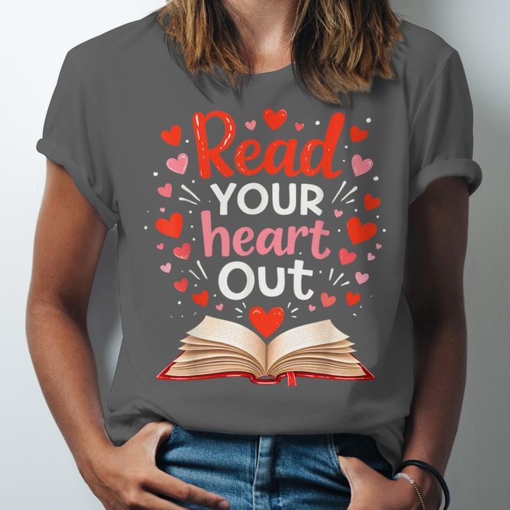 Read Your Heart Out Reading Book Lover Valentine Day Unisex Jersey T-Shirt