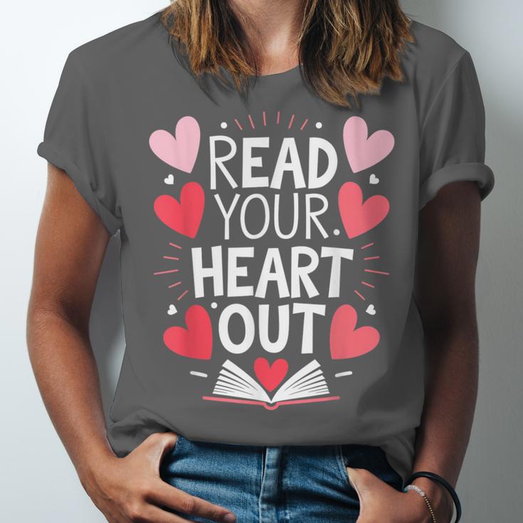 Read Your Heart Out Teacher Reading Book Love Valentines Day Unisex Jersey T-Shirt Read Your Heart Out Teacher Reading Book Love Valentines Day Unisex Jersey T-Shirt