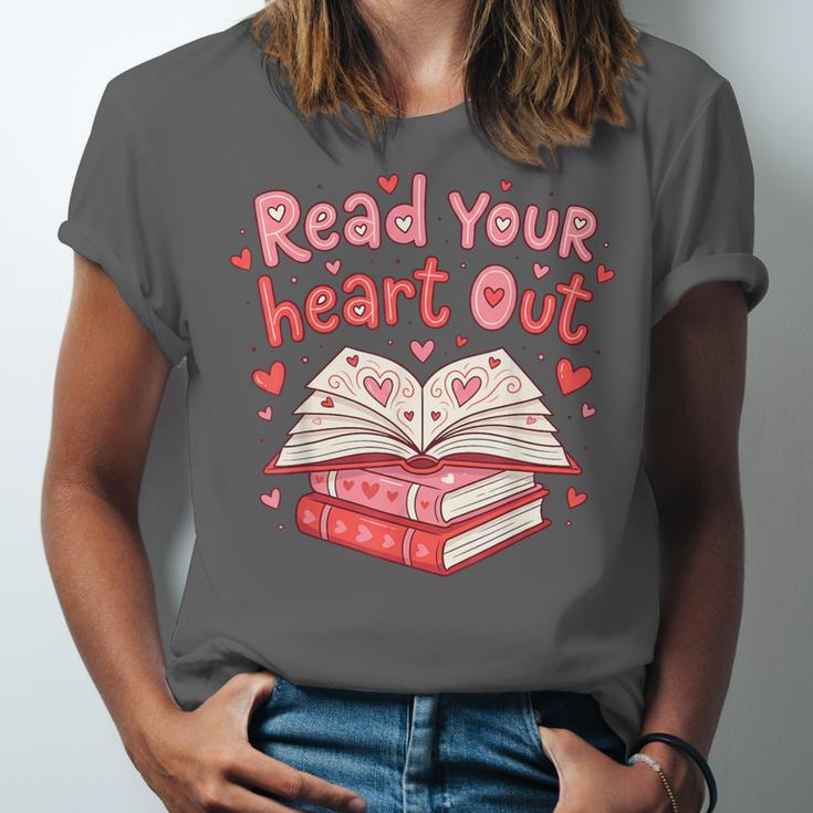 Read Your Heart Out Teacher Valentines Day Book Lover Unisex Jersey T-Shirt