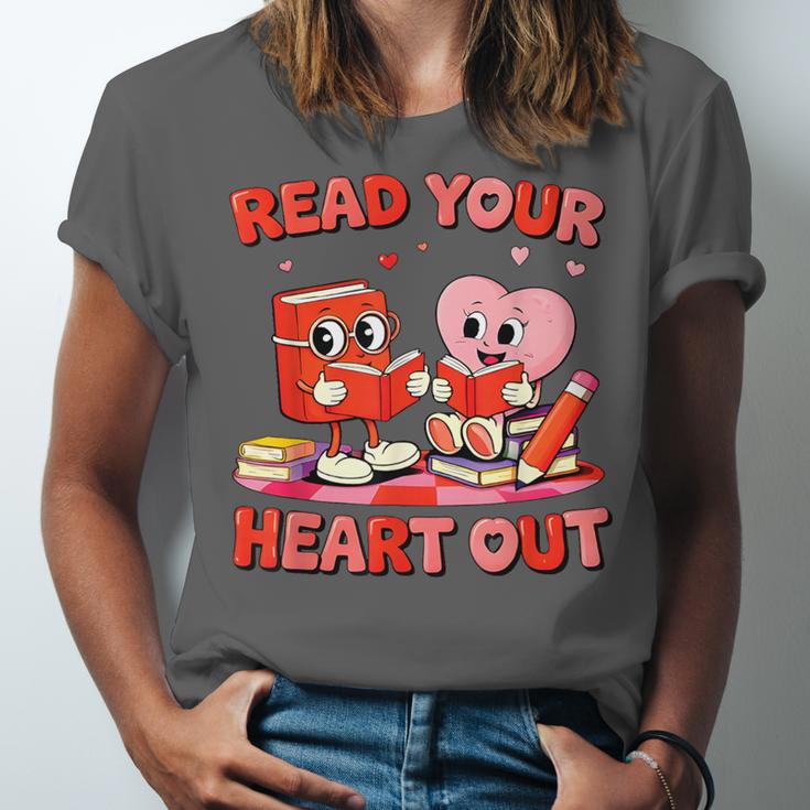 Read Your Heart Out Valentine Reading Book Girl Kid Teacher Unisex Jersey T-Shirt Read Your Heart Out Valentine Reading Book Girl Kid Teacher Unisex Jersey T-Shirt