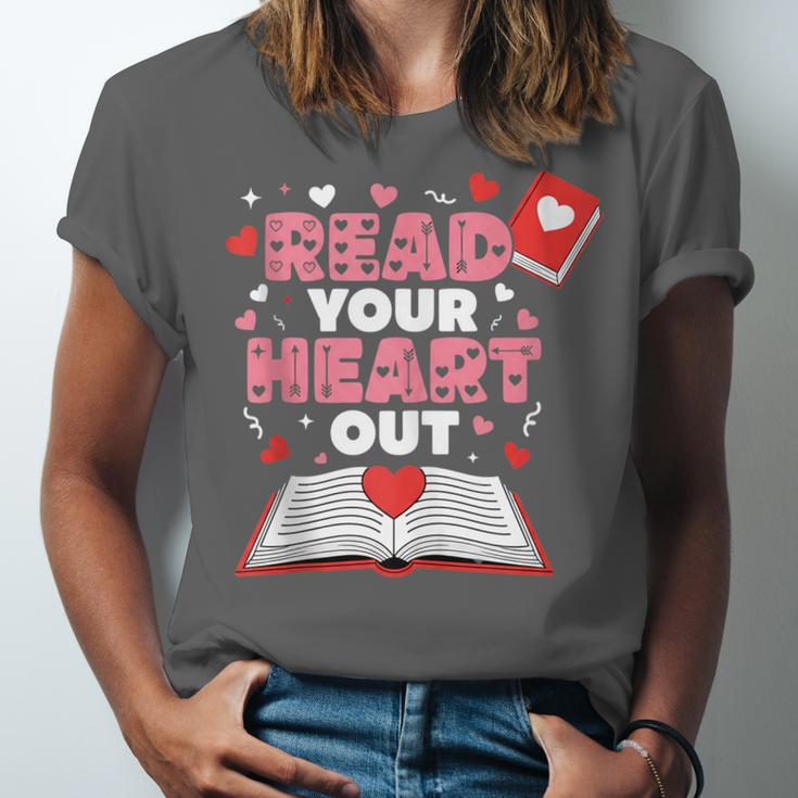 Read Your Heart Out Valentines Day Reading Book Kids Teacher Unisex Jersey T-Shirt
