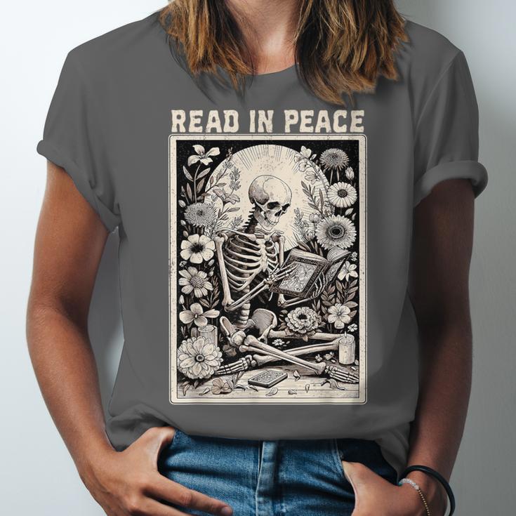 Read In Peace Skeleton Book Lover Bookworm Book Unisex Jersey T-Shirt Read In Peace Skeleton Book Lover Bookworm Book Unisex Jersey T-Shirt