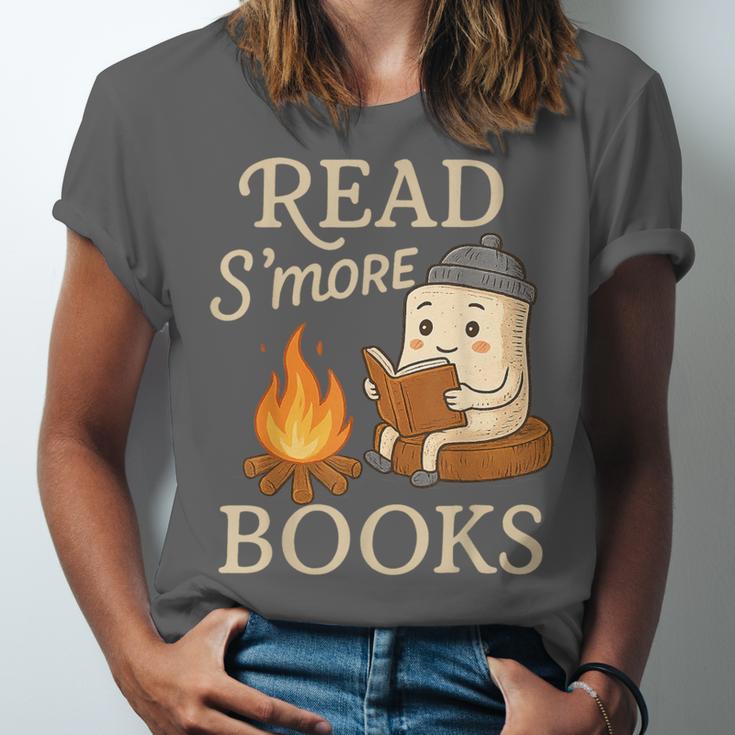 Read S'More Books Campfire Reading Book Lovers Camper Unisex Jersey T-Shirt