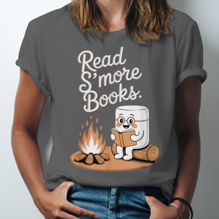 Read S'More Books Camping Outdoors Reading Campfire Smores Unisex Jersey T-Shirt