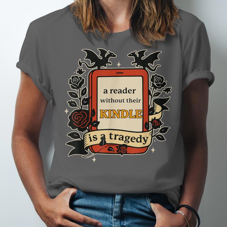 A Reader Without Their Book Is A Tragedy Dragon Rider Quote Unisex Jersey T-Shirt