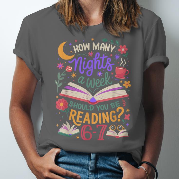 Reading 6 7 Meme Six Seven Cozy Book Lover Teacher Unisex Jersey T-Shirt