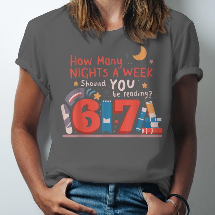 Reading 67 Meme English Teacher 67 Book Lover Humor Unisex Jersey T-Shirt