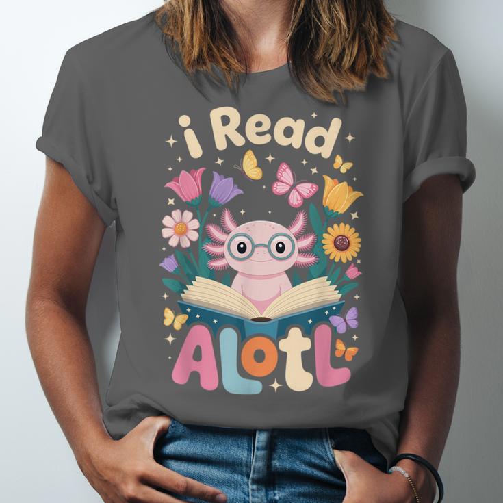 Reading Axolotl Book Lover Wildflowers Unisex Jersey T-Shirt Reading Axolotl Book Lover Wildflowers Unisex Jersey T-Shirt