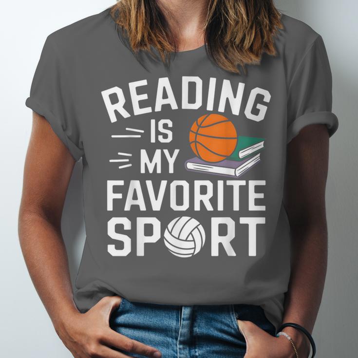 Reading Is My Favorite Sport Reading Book Lover Reader Unisex Jersey T-Shirt