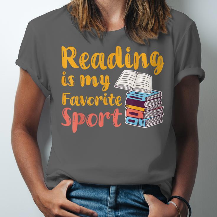 Reading Is My Favorite Sport Book Lovers Unisex Jersey T-Shirt