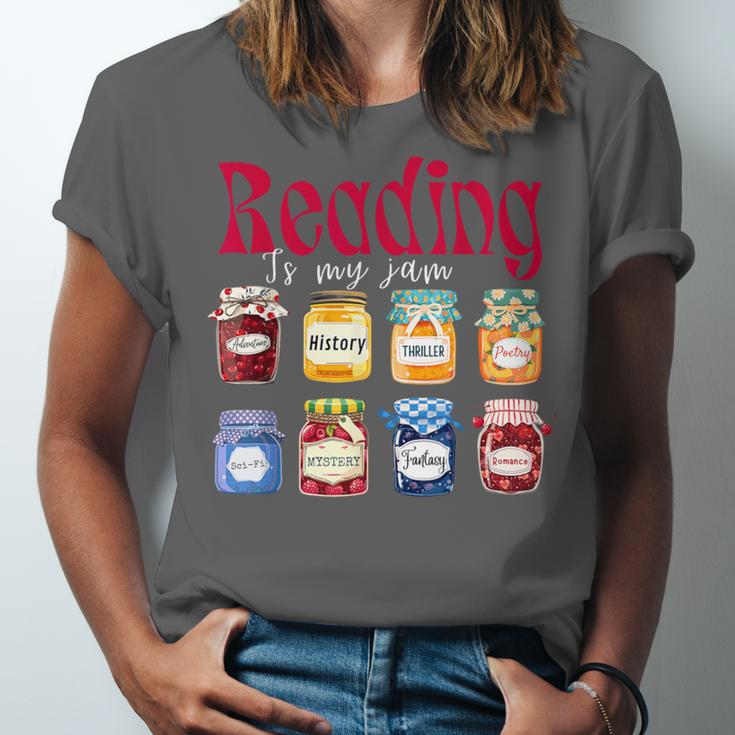 Reading Is My Jam Teacher Student Book Lovers Unisex Jersey T-Shirt Reading Is My Jam Teacher Student Book Lovers Unisex Jersey T-Shirt