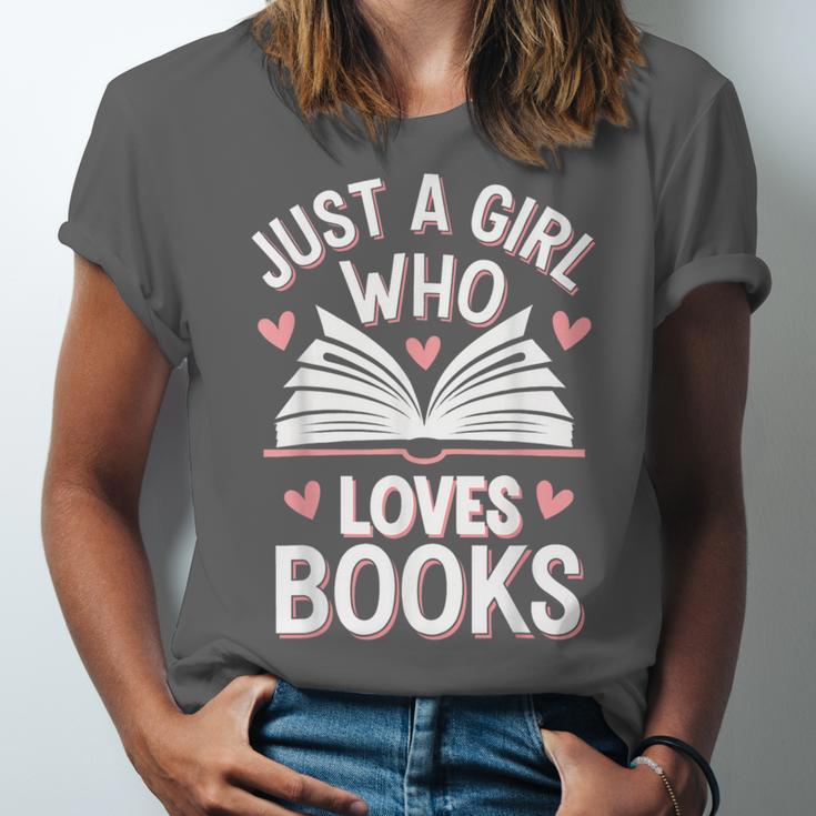 Reading Just A Girl Who Loves Books Unisex Jersey T-Shirt