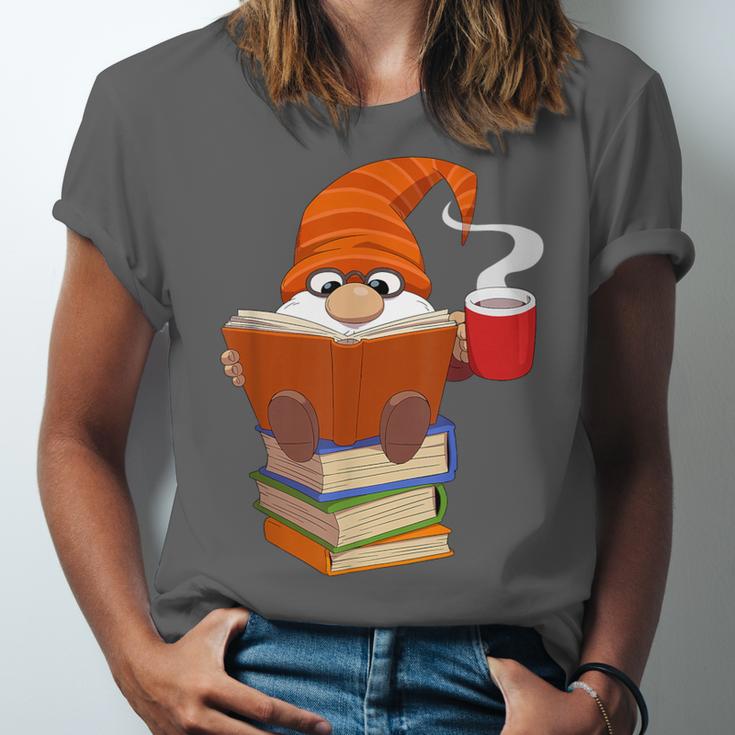 Reading Lover Book Graphic Gnome Unisex Jersey T-Shirt