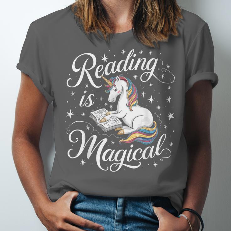 Reading Is Magical Unicorn Book Lover Fantasy Kids Unisex Jersey T-Shirt Reading Is Magical Unicorn Book Lover Fantasy Kids Unisex Jersey T-Shirt