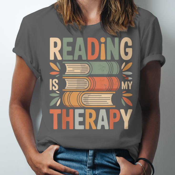 Reading Is My Therapy Book Lover Unisex Jersey T-Shirt