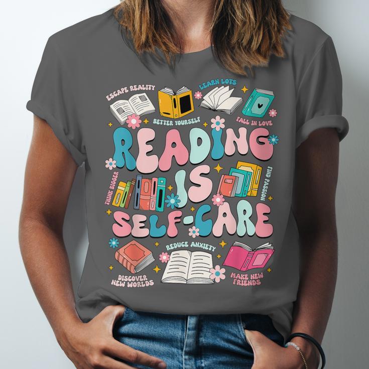 Reading Is Self-Care Book Lover Teacher Student Men Women Unisex Jersey T-Shirt