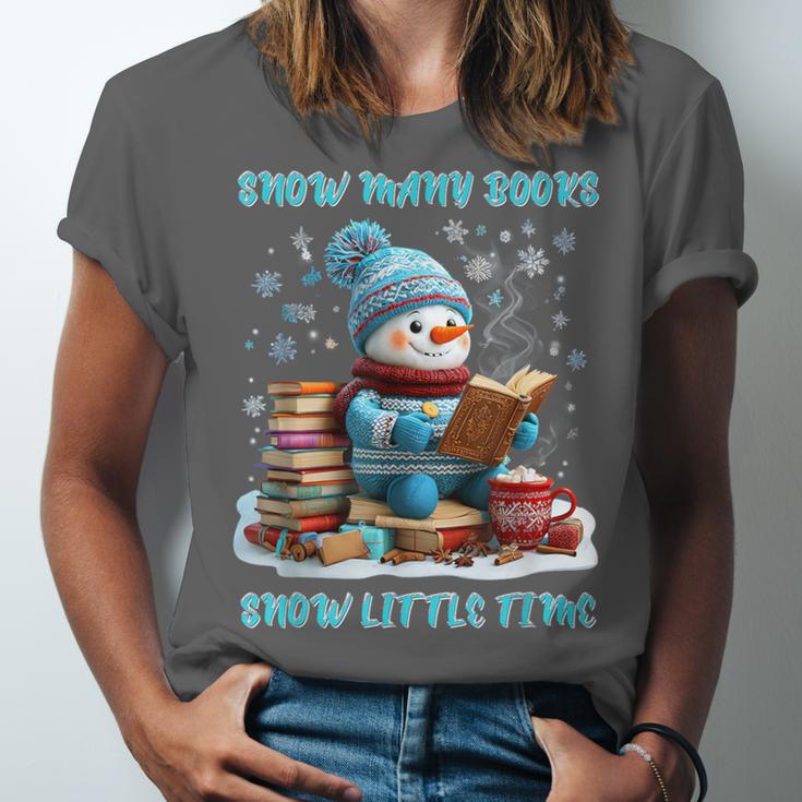 Reading Snow So Many Books Christmas Snow Little Time Unisex Jersey T-Shirt