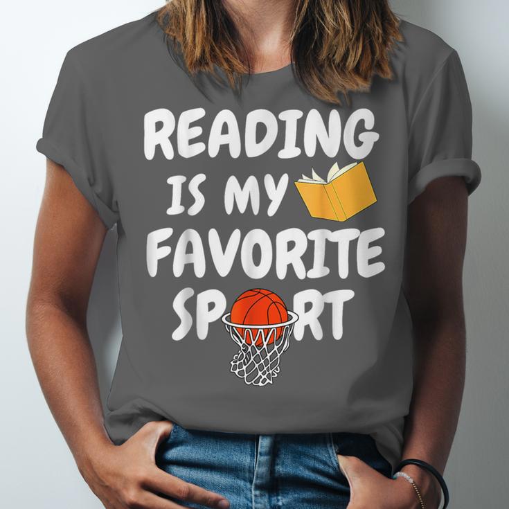 Reading Is My Tee Favorite Sport Basketball World Book Day Unisex Jersey T-Shirt