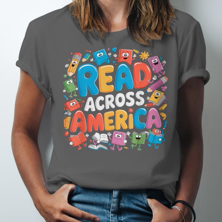 Reads Across Tee America Books Reader Reading Teacher Unisex Jersey T-Shirt