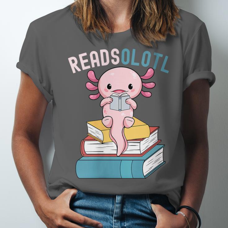 Reads Alotl Shirt Kids Readsolotl Read Axolotl Shirt Books Unisex Jersey T-Shirt