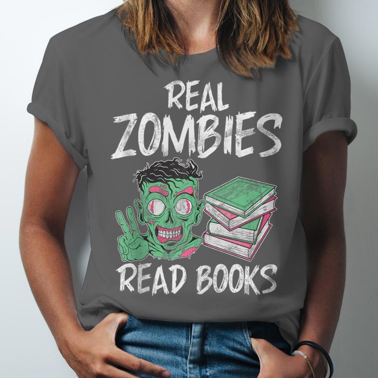 Real Zombies Read Books Zombie Unisex Jersey T-Shirt Real Zombies Read Books Zombie Unisex Jersey T-Shirt