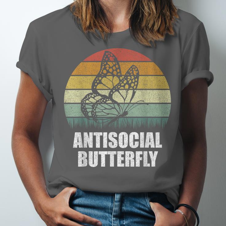 Retro Antisocial Butterfly Shirt For Introverts Unisex Jersey T-Shirt Retro Antisocial Butterfly Shirt For Introverts Unisex Jersey T-Shirt