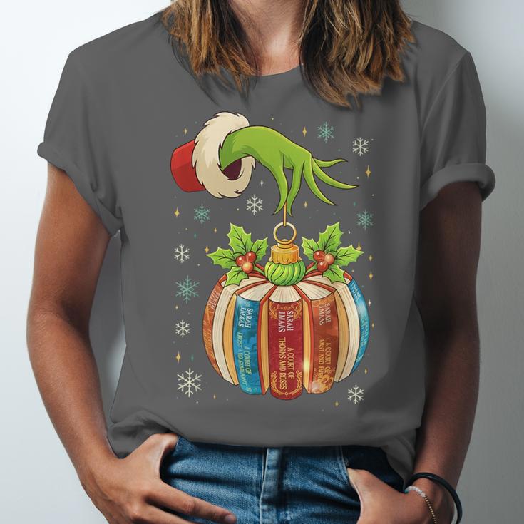 Retro Christmas Ornament Book Christmas Teacher Librarian Unisex Jersey T-Shirt Retro Christmas Ornament Book Christmas Teacher Librarian Unisex Jersey T-Shirt