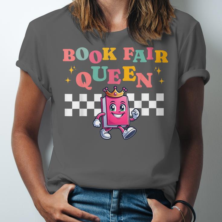 Retro Library Book Fair Queen School Reading Girls Women's Unisex Jersey T-Shirt