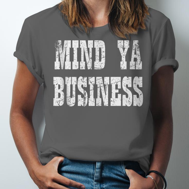 Retro Mind Ya Business Vintage Love Privacy Introvert Unisex Jersey T-Shirt Retro Mind Ya Business Vintage Love Privacy Introvert Unisex Jersey T-Shirt