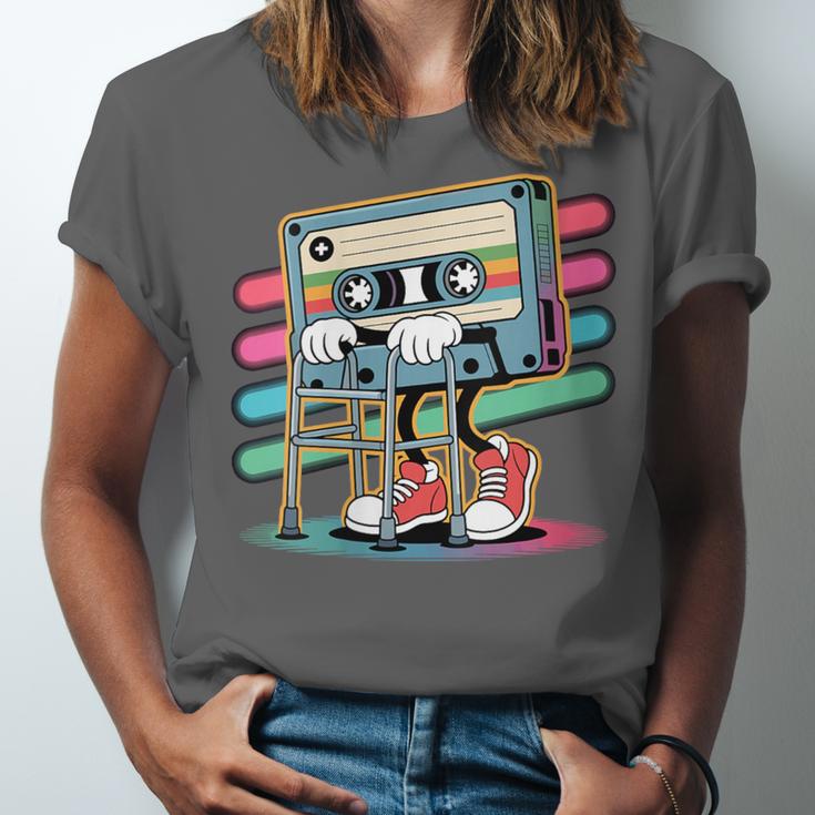 Retro Old Cassette Tape Cartoon With Walker Nostalgia Unisex Jersey T-Shirt Retro Old Cassette Tape Cartoon With Walker Nostalgia Unisex Jersey T-Shirt