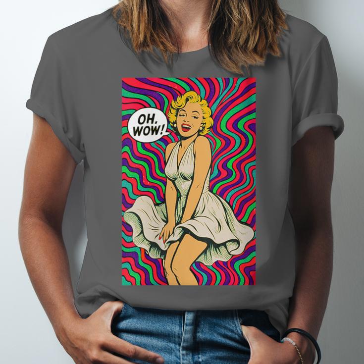 Retro Pop Art Vintage Style Blonde Psychedelic 50s Nostalgia Unisex Jersey T-Shirt