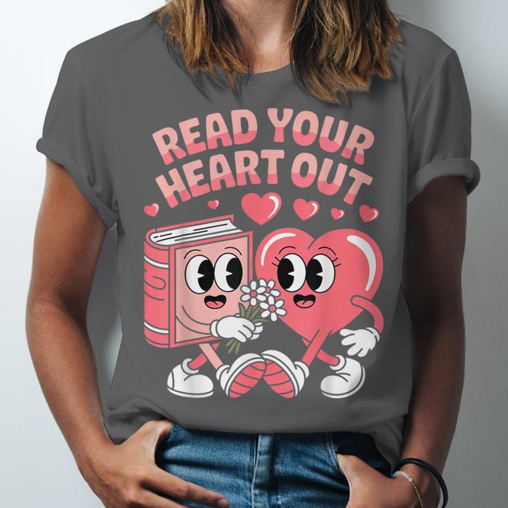 Retro Read Your Heart Out Valentine's Day Teacher Book Lover Unisex Jersey T-Shirt
