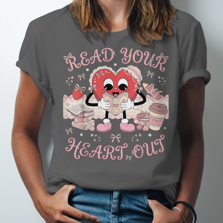 Retro Read Your Heart Out Valentine’s Day Teacher Book Lover Unisex Jersey T-Shirt