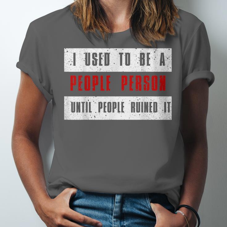 Retro Sarcastic Introvert I Used To Be A People Person Unisex Jersey T-Shirt Retro Sarcastic Introvert I Used To Be A People Person Unisex Jersey T-Shirt