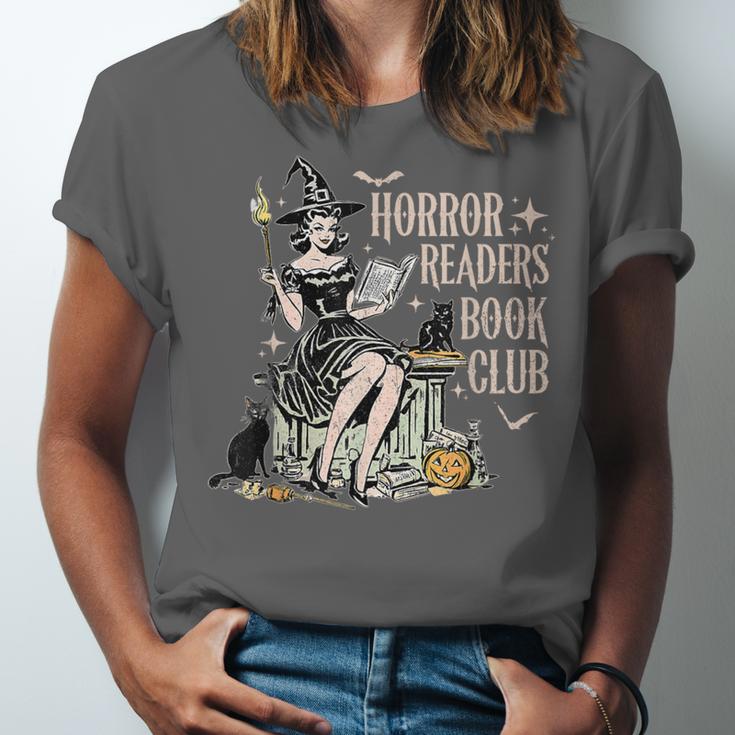 Retro Scary Horror Readers Book Club Spooky Halloween Unisex Jersey T-Shirt