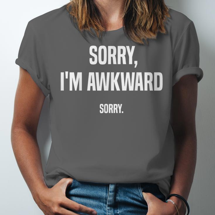 Retro Sorry I'm Awkward Sorry Introvert Awkward Unisex Jersey T-Shirt Retro Sorry I'm Awkward Sorry Introvert Awkward Unisex Jersey T-Shirt