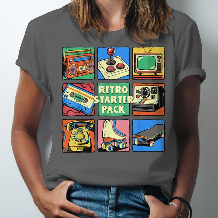 Retro Starter Pack 80s 90s Vintage Nostalgia Cassette Tape Unisex Jersey T-Shirt